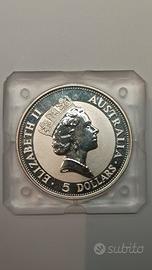 Kookaburra 1oz 1991 Australia 999 silver sigillata