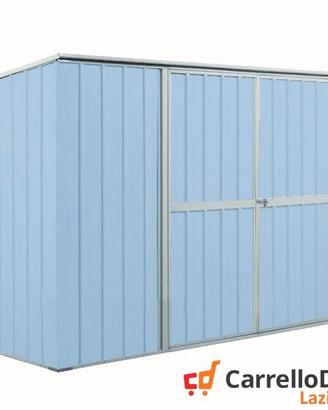 Casetta giardino in Acciaio 345x186cm azzurro