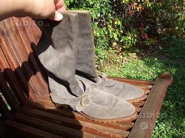 Stivali scamosciati grigio-blu N°38