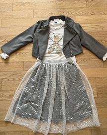 Completo bambina 5 anni: gonna, maglia, giubbino
