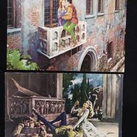 Lotto 2 cartoline Giulietta e Romeo San Valentino