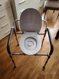 Sedia Comoda WC per anziani/disabili 4 in 1