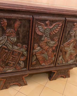 Madia spagnola antica primi'900 in legno massiccio
