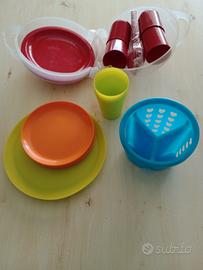Set da campeggio 16 pezzi + portaposate – nuovo