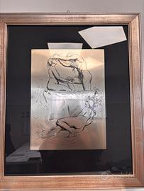 Quadro con incisione artistica su lastra metallica