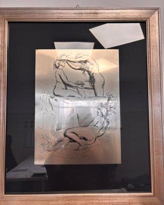 Quadro con incisione artistica su lastra metallica