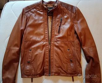 giacca in pelle marrone Replay 