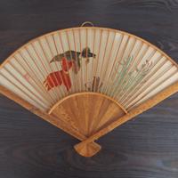  Antico ventaglio giapponese dipinto  da parete
