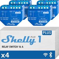 Shelly Plus 1 interruttore WiFi, confezione da 4 p