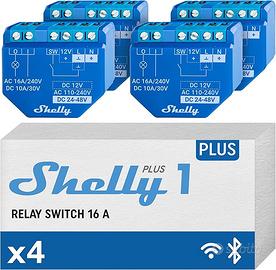 Shelly Plus 1 interruttore WiFi, confezione da 4 p