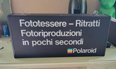 Insegna luminosa Polaroid bifacciale anni 80 