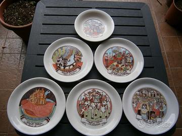 6 piatti  decorativi De Simone :ricordo autogrill