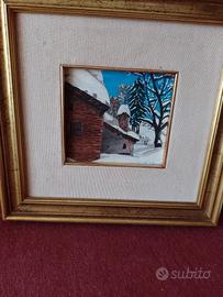 quadro ad olio con cornice