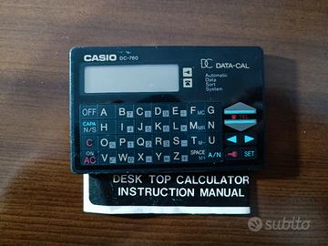 Calcolatrice vintage Casio DC760 con istruzioni