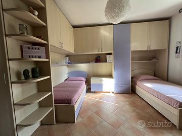 Cameretta doppia Battistella color acero e lilla