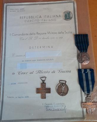 Attestato Di Croce Al Merito Di Guerra