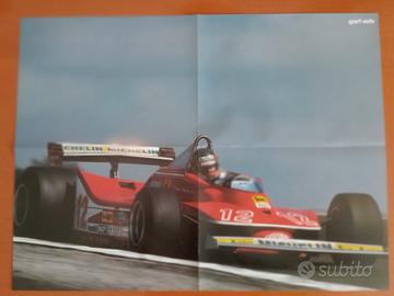 Poster Gilles Villeneuve su Ferrari 312 T4