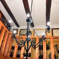 Lampadario ferro battuto