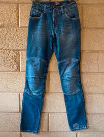 Jeans moto PMJ donna taglia 27/S blu kevlar nuovi