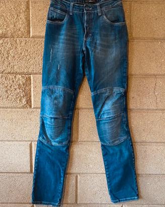 Jeans moto PMJ donna taglia 27/S blu kevlar nuovi