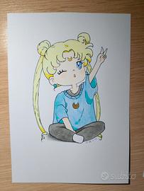 stampa Sailor Moon versione chibi 
