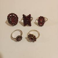 Pietra granata antiche. Anelli.