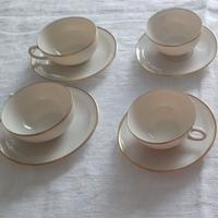 4  TAZZINE DA CAFFE’  CON PIATTINO IN PORCELLANA