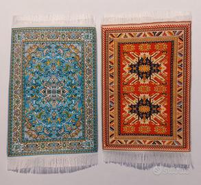 2 tappeti in miniatura tessuti