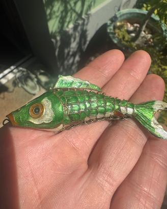 Pesce articolato cloisonné anni ’50-’70 pendente