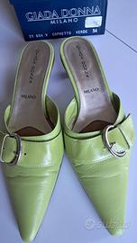 Scarpe sabot donna verde acido tg 36