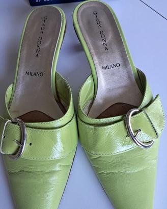 Scarpe sabot donna verde acido tg 36