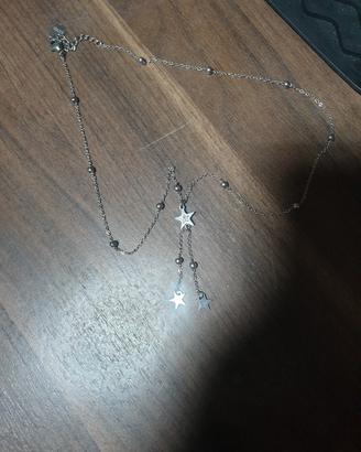 collana in acciaio con pendenti