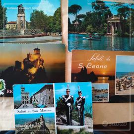 5 cartoline affrancate emesse da diverse città 