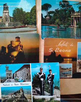 5 cartoline affrancate emesse da diverse città 