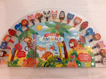 20 matite colorate +20 gomme+temperamatite +album