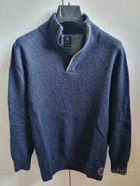 Maglione Lupetto Zio Boggi Blu Lana Cashmere tg S