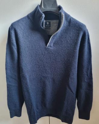 Maglione Lupetto Zio Boggi Blu Lana Cashmere tg S