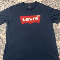T-shirt Levi’s blu con logo rosso - originale