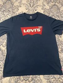T-shirt Levi’s blu con logo rosso - originale