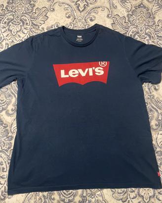 T-shirt Levi’s blu con logo rosso - originale