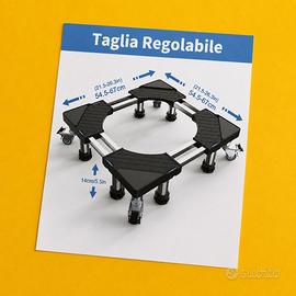 Supporto Lavatrice Regolabile con Ruote (500kg)