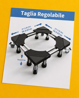 Supporto Lavatrice Regolabile con Ruote (500kg)