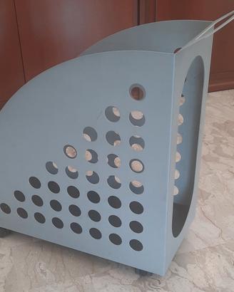 Carrello metallo PC desktop con 4 ruote e maniglia