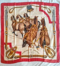 Foulard Hermès Paris "Attelage en Arbalète" 