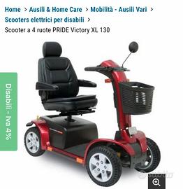 Carrozzina elettrica x anziani Pride Victory XL130
