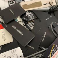 Etichette moda Gucci, D&G, Richmond, Ralph Lauren