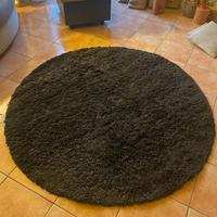 Tappeto rotondo Shaggy marrone