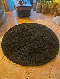 Tappeto rotondo Shaggy marrone