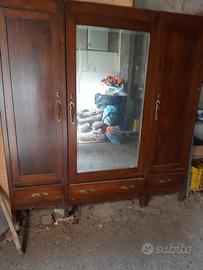 Camera da letto in castagno massiccio anni 40