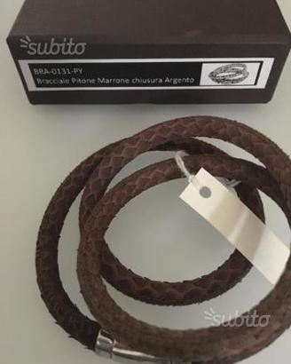 Bracciale in pitone chiusura argento